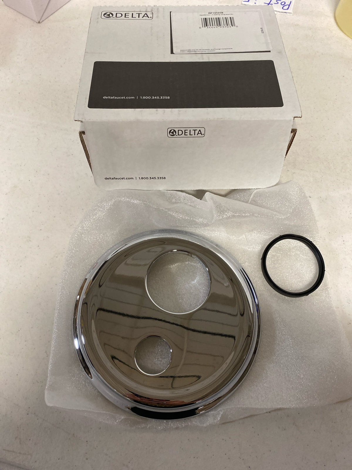 Delta RP101036PN 6-15/16" Escutcheon Plate - 3 Setting Integrated Diverter - Brilliance Polished Nickel