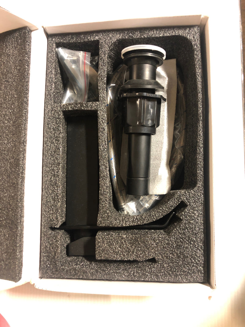 Bwe A-96004-Black Waterfall Single Hole Single-Handle Low-Arc Bathroom Faucet With Pop-up Drain Assembly in Matte Black