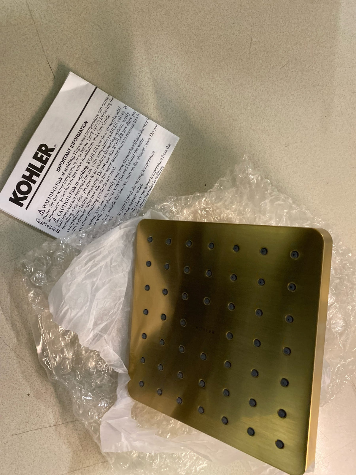 Kohler K-24805-G-2MB Parallel 1.75 GPM Single Function Shower Head - Vibrant Brushed Moderne Brass