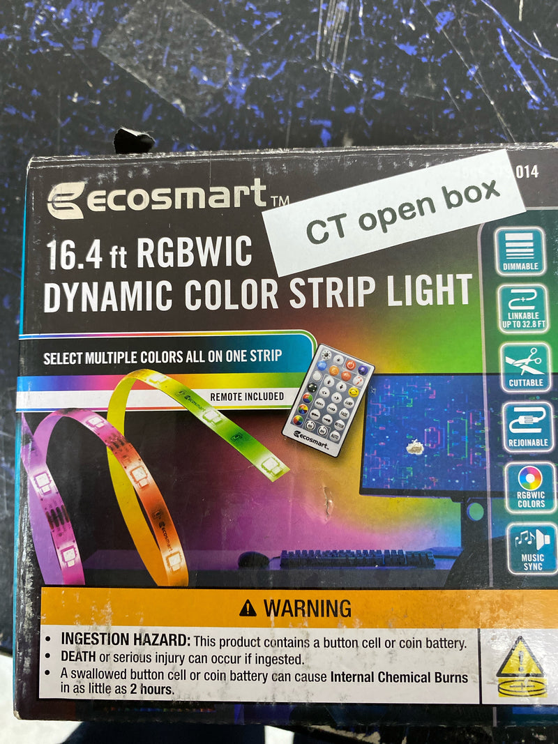 EcoSmart 16.4 Ft Color Changing Dimmable Linkable Plug-in LED Strip Light