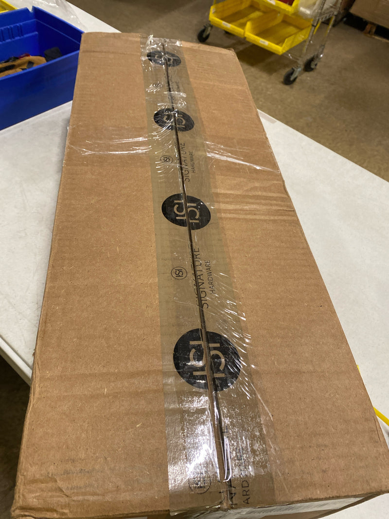 Signature Hardware 441390 Marconi Right Handed Solid Brass Full Plate Keyed Entry Single Cylinder Door Handleset with Interior Lever and 2-3/4" Backset