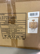 Living District Elise 4 Light 14" 712 Flush Mount, Brass - LD712F14BR