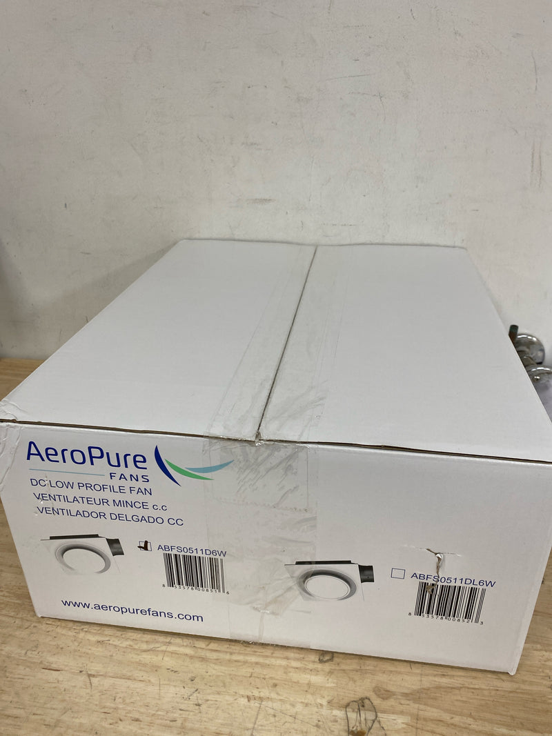 Aero pure ABFS0511 D6 W Quiet Adjustable 50-80-110 CFM Energy Star Bathroom Ventilation Fan 0.4 Sones Fits 2 in. x 4 in. Joists White