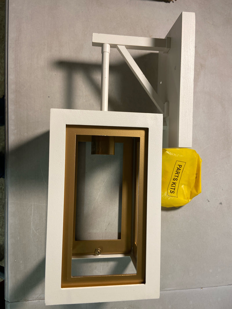 Maxim Lighting 30052CLWTGLD I Neoclass Collection 16 Inch One Light Outdoor Wall Sconce I White & Gold Finish I Modern Contemporary Light Fixture I