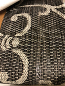 JONATHAN Y SANTA MONICA 9 x 12 Area Rug, Charleston Vintage Filigree Textured Weave - Black/Gray, SMB106G-9