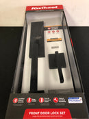 Kwikset Vancouver Matte Black Single Cylinder Low Profile Handleset with Halifax Lever Featuring SmartKey Security