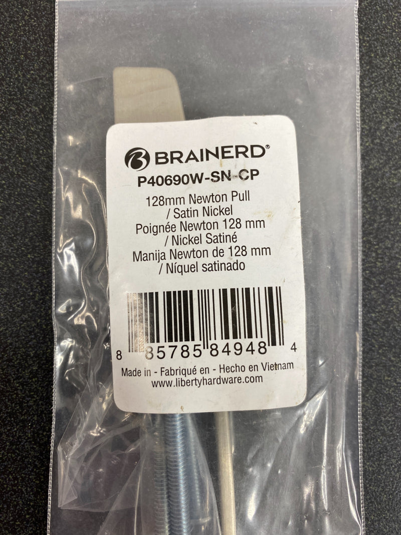 Braierd P40690W-SN-CP 5-1/16" CC Satin Nickel Newton Cabinet/Drawer Pull