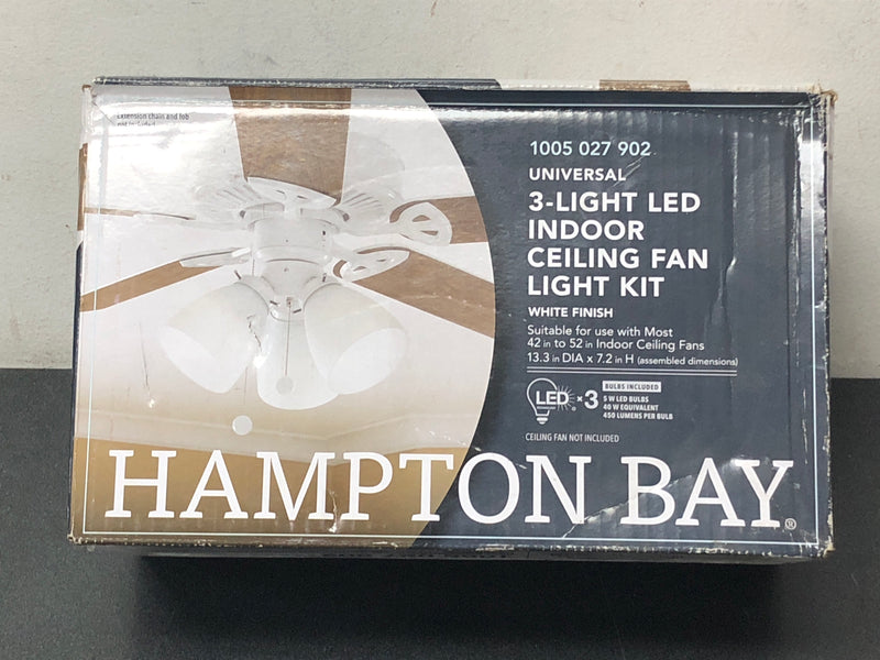 Hampton bay 91383 3-Light White Ceiling Fan Shades LED Light Kit