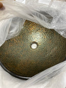 Ryvyr RVE165SGG 16-1/2" Tempered Glass Vessel Bathroom Sink - Green / Gold