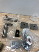 Emtek C5110HECUS15 Hercules Passage Door Lever Set with Square Rose and CF Mechanism from the Brass Modern Collection - Satin Nickel