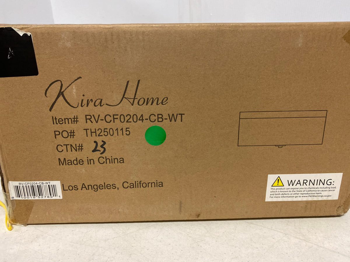 Kira home RV-CF0204-CB-WT Walker 15 in. 40-Watt 3-Light Cool Brass Contemporary Flush Mount with White Shade