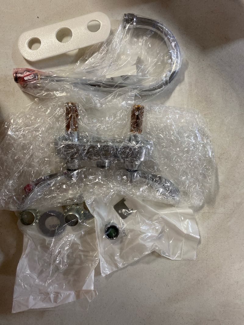 Delta 27C4834 Double Handle 1.5GPM Ceramic Disc Bathroom Faucet with Blade Handles 10-1/2" Gooseneck Spout and Vandal Resistant Aerator from the Commercial Series - Chrome