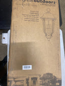 The Great Outdoors 73237-738 Peale Street 4 Light 12" Wide Outdoor Pendant with Fluted Glass Shade - Sand Coal / Vermeil Gold