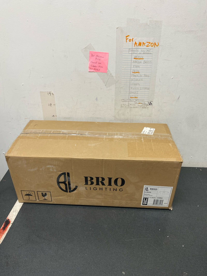 Parrot uncle LL803G Loft Lantern 25.4 in. 3-Light Gold Modern Vanity Light with Metal Shade