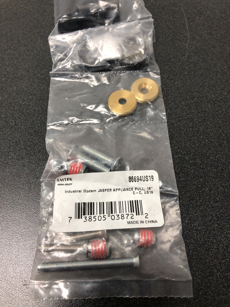 Emtek 86694US19 Jasper 18 Inch Center to Center Bar Appliance Pull from the Industrial Modern Collection - Flat Black