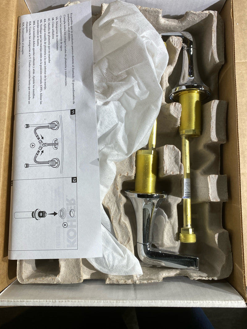 Kohler K-22020-4-CP Tempered 1.2 GPM Widespread Bathroom Faucet with UltraGlide and Pop-Up Drain Assembly - Polished Chrome