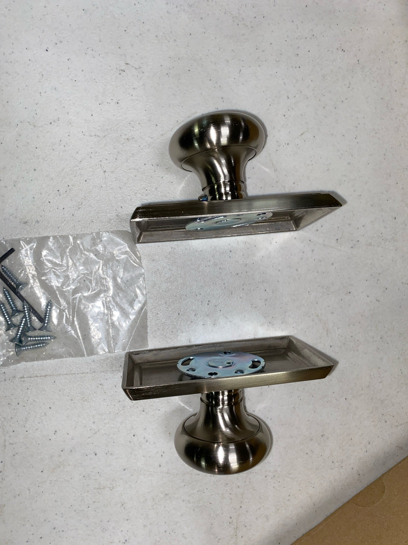 Emtek 8521PUS15 Providence Non-Turning Two-Sided Dummy Door Knob Set with Rectangular Rose from the Brass Classic Collection - Satin Nickel