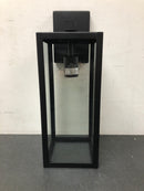 Hukoro F88712-11i Martin 1-Light 17.25 in. H Matte Black Finish Hardwired Outdoor Wall Lantern Sconce (2-Pack)
