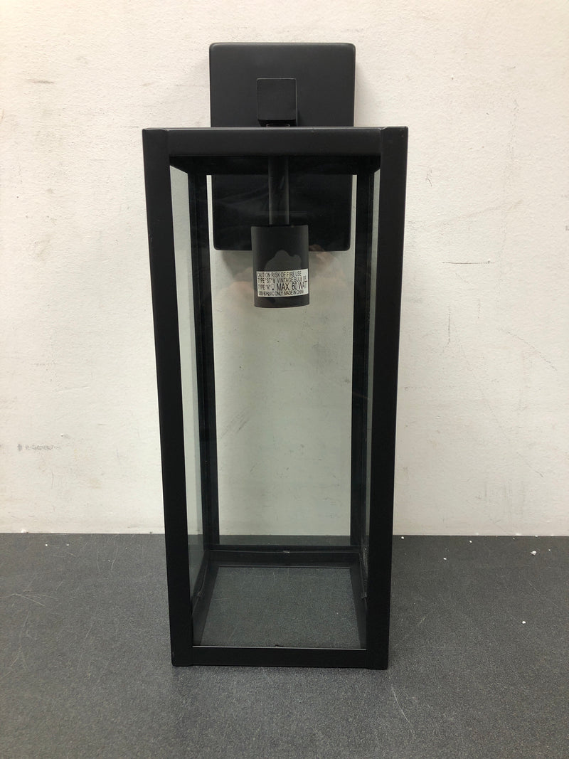 Hukoro F88712-11i Martin 1-Light 17.25 in. H Matte Black Finish Hardwired Outdoor Wall Lantern Sconce (2-Pack)