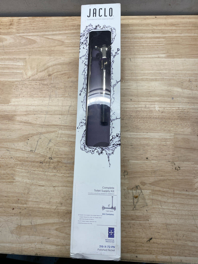 Jaclo 316-X-72-PN 1/2" Copper (Sweat) x 3/8" OD Compression Standard Cross Lever Fit Extension Valve Kit, Polished Nickel