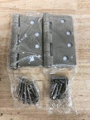 Emtek 94014US15 4" x 4" Steel Heavy Duty Ball Bearing Square Corner Hinges - Pair - Satin Nickel