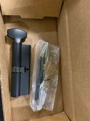 Emtek 1L1M51US19 RH Hecules Lever Brass Modern Door Configuration 5 Keyed Entry Multi Point Trim with European Cylinder Below Handle - Flat Black