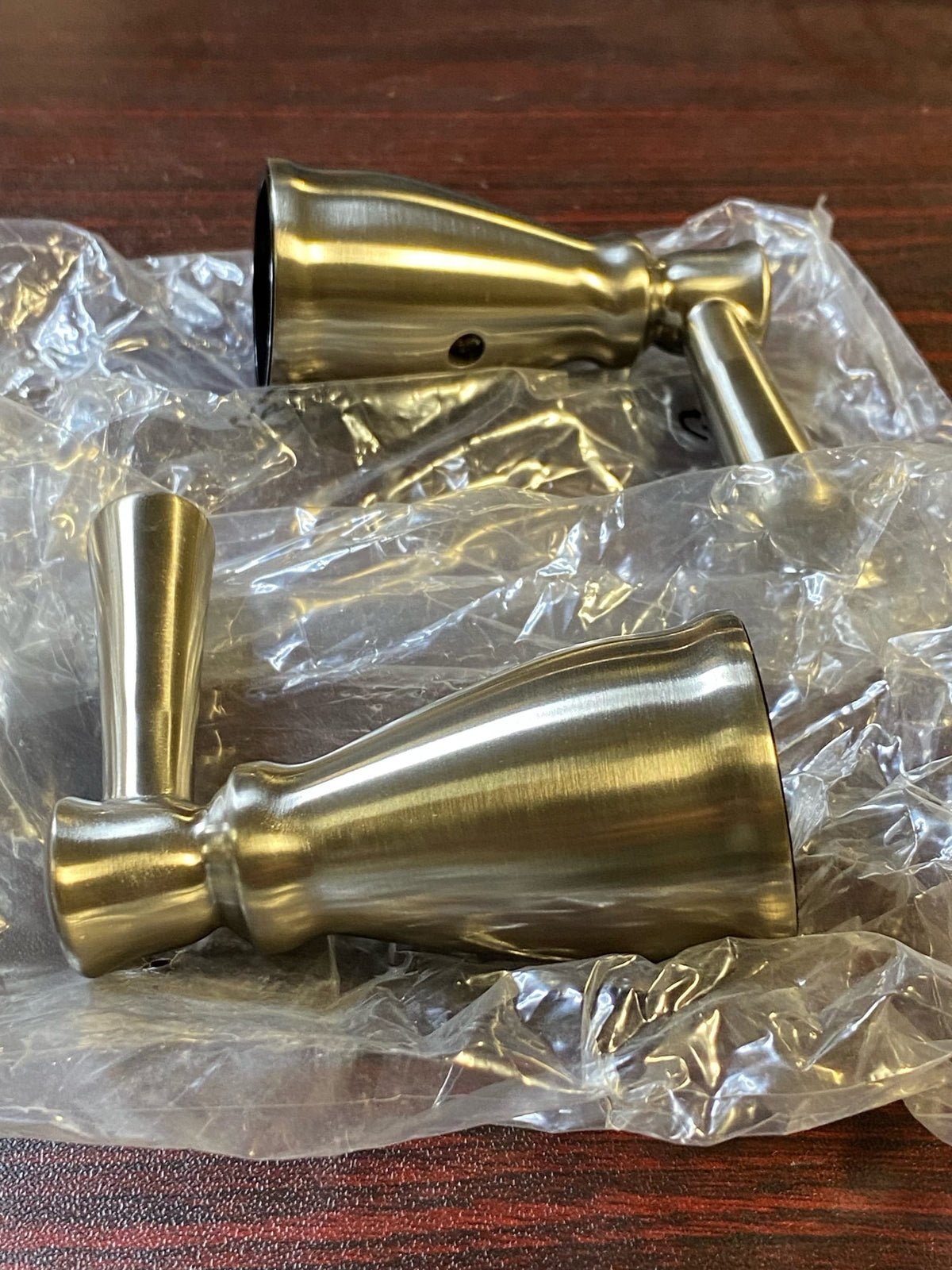 DELTA FAUCET H293SS, Stainless Linden Lavatory Traditional Lever Handles-Qty 2