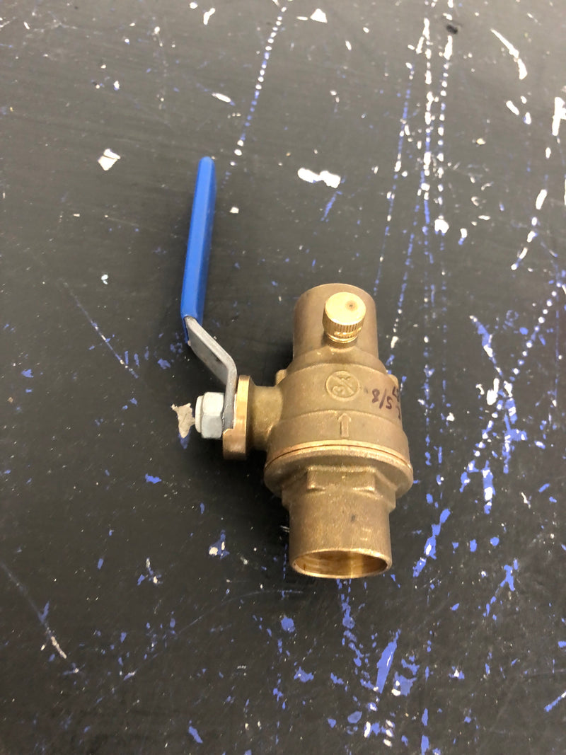 Everbilt 119-4-34-EB 3/4 in. x 3/4 in. Brass Sweat x Sweat Ball and Waste Valve with Drain