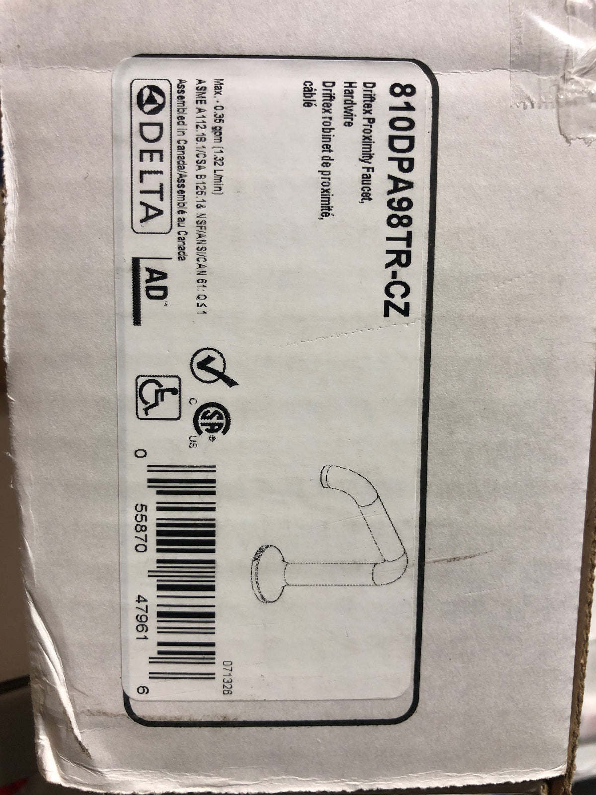 Delta 810DPA98TR-CZ 810DPA 0.35 GPM Single Hole Bathroom Faucet - Electronic Hardwire Operated Trim Only - Champagne Bronze
