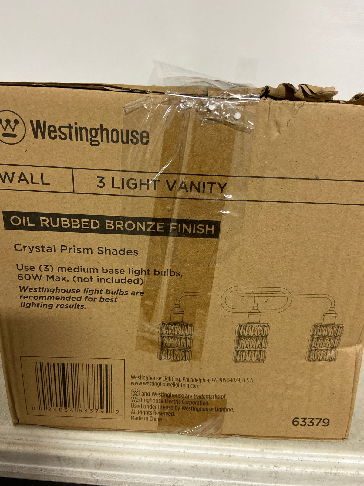 Westinghouse 6337900 Sophie Three-Light Indoor Wall Fixture, Oil Rubbed Bronze Finish with Crystal Prism Glass