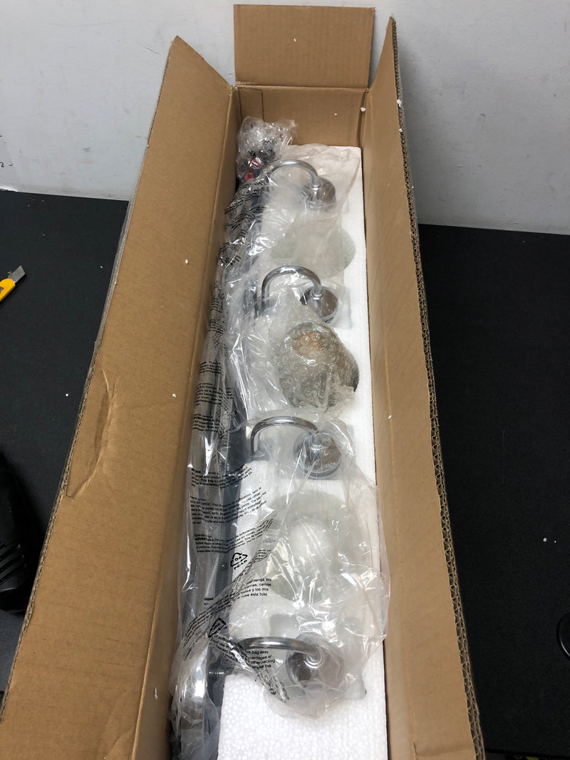 Progress Lighting P2709-15 Gather 4 Light Bathroom Vanity Light with Etched Glass Shades - 30" Wide - Polished Chrome
