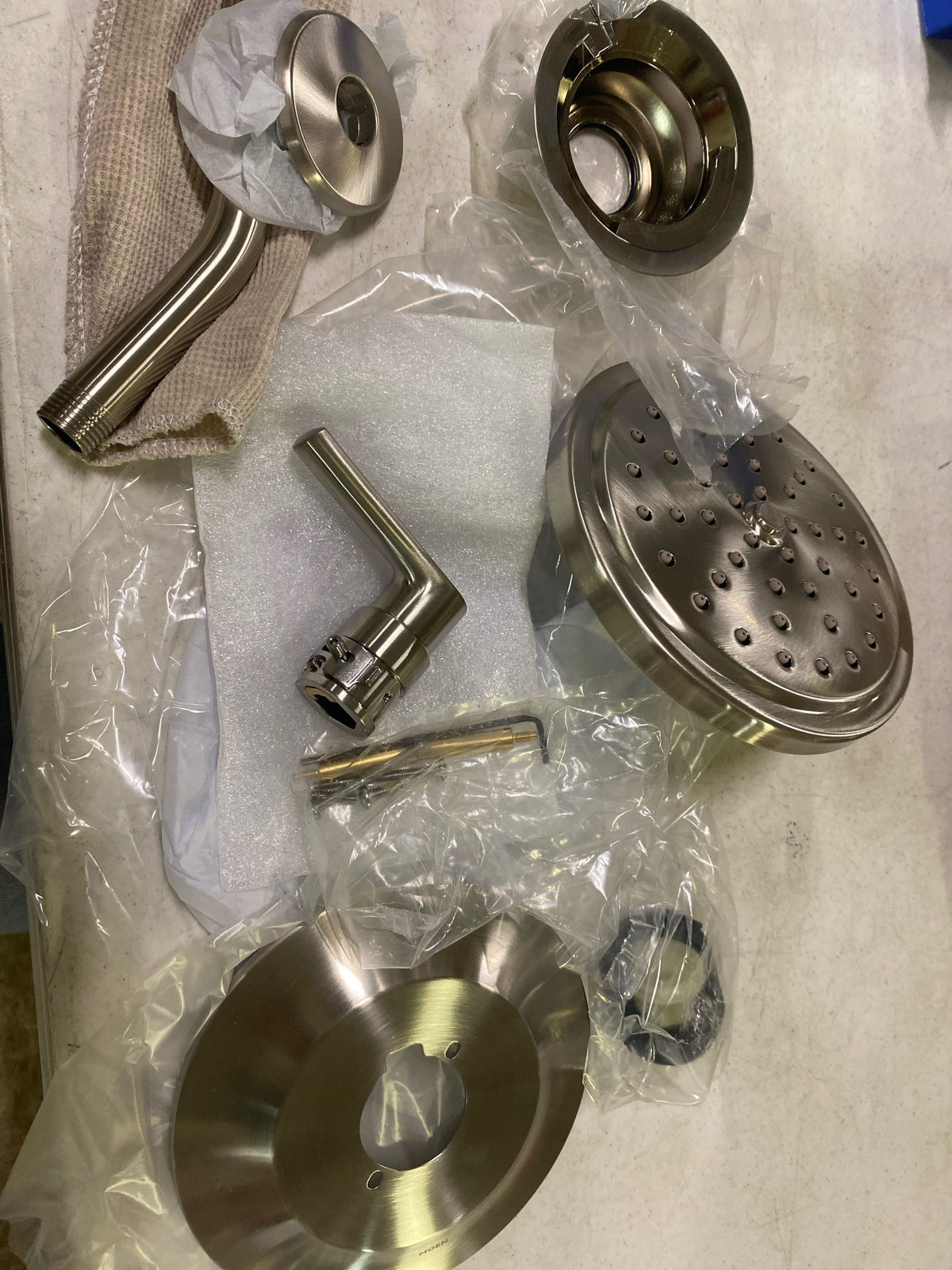 Moen TS2202BN Doux Shower Only Trim Package with 2.5 GPM Single Function Shower Head - Less Valve - Brushed Nickel