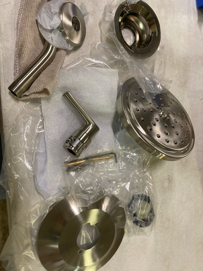 Moen TS2202BN Doux Shower Only Trim Package with 2.5 GPM Single Function Shower Head - Less Valve - Brushed Nickel