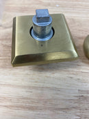 Baldwin FDTRATSR044 Traditional Non-Turning Two-Sided Dummy Door Knob Set with Square Rose - Lifetime Satin Brass