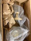 Emtek 5109MDCUS4 Modern Disc Passage Door Knob Set with Disk Rose from the Brass Modern Crystal Collection - Satin Brass