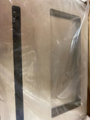 Emtek 222202US15 Modern Rectangular Surface Jamb Mounted Privacy Lock with Flush Pull and Integrated Strike for Barn Doors - Satin Nickel