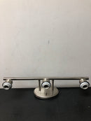 Hampton bay HD-8003 WH-BN Glenhurst 25 in. 3-Light Industrial Farmhouse White and Brushed Nickel Bathroom Vanity Light Fixture with Metal Shades