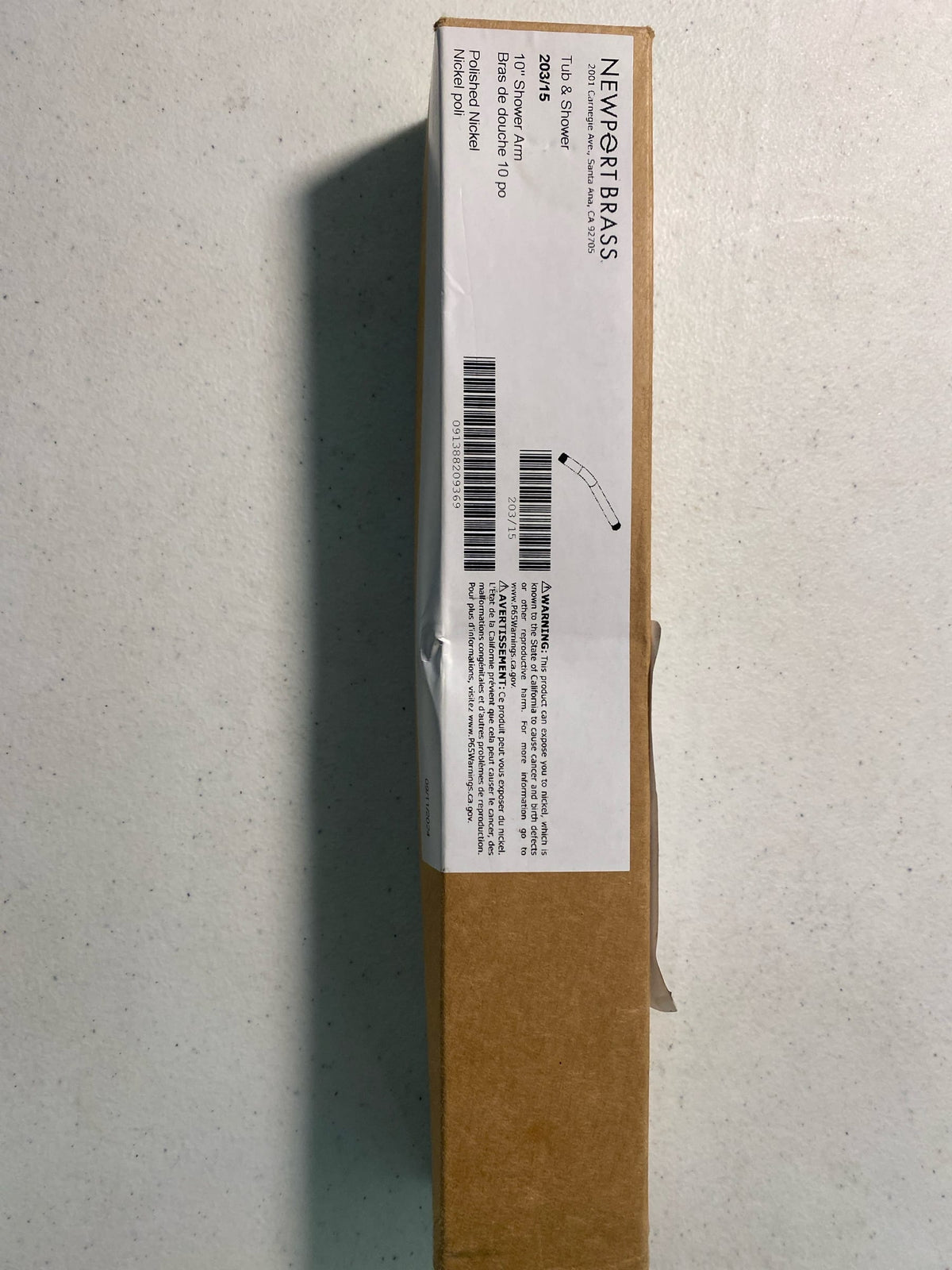 Newport Brass 203/15 Tub and Shower 9" Wall Mounted Shower Arm - Polished Nickel