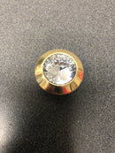 Alno C214-CLR/PB Crystal Series 1.25" Luxury Solid Brass Cabinet Knob with Swarovski Crystal Center - Polished Brass
