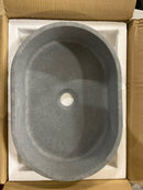 VIGO Giralda Gothic 16" L x 11" W x 5" H Over The Counter Concrete Oval Vessel Bathroom Sink in Gray -VG04059
