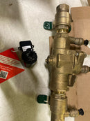 Watts 009M3-QT-FS 3/4 R 3/4 IN Bronze Reduced Pressure Zone Backflow Preventer Assembly, Quarter Turn Shutoff Valves, Tee Handles, Flood Sensor