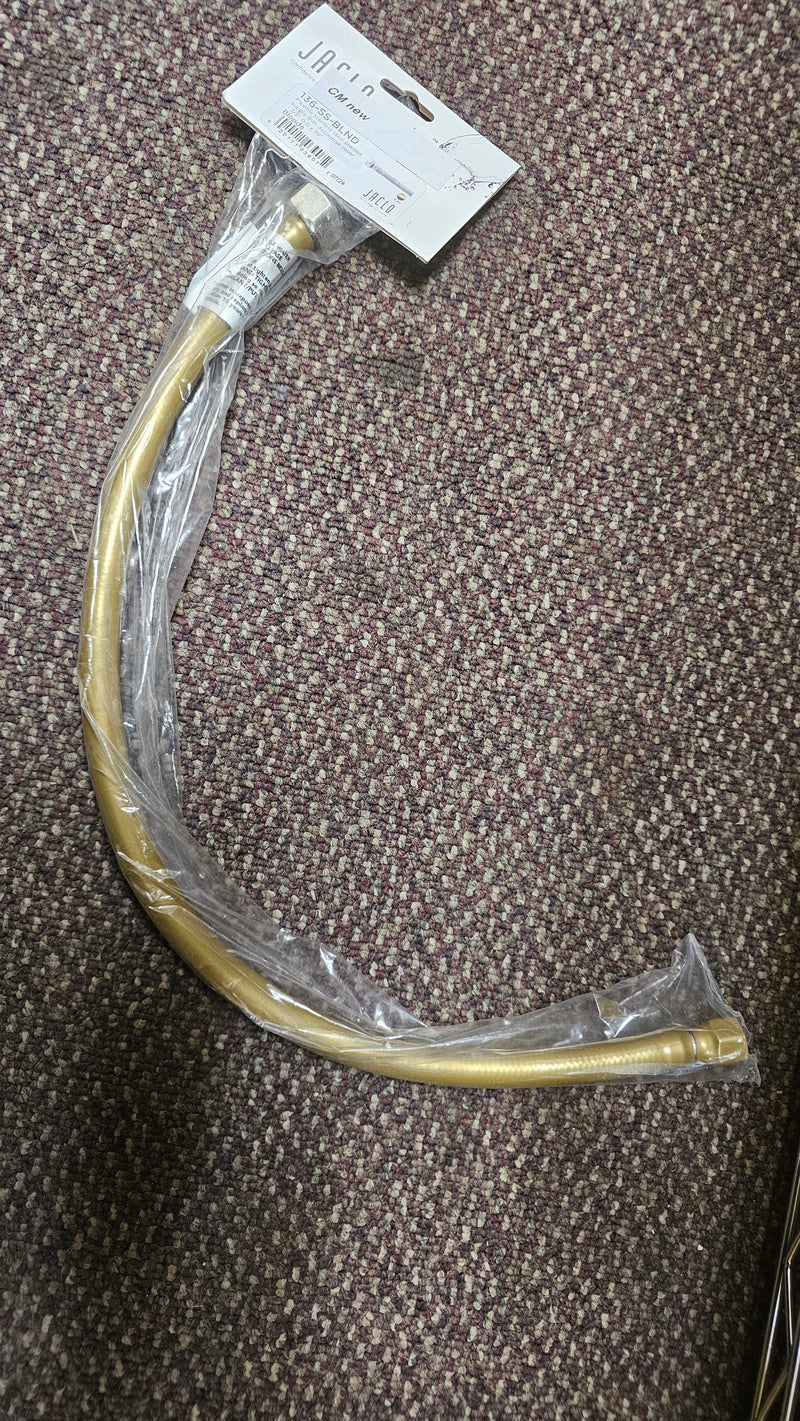 Jaclo 136-SS-BLND Flex Black (BLAK) Decorative Cover Stainless Steel Flexible Braided 3/8" O.D. x 1/2" IPS - 20" Faucet Supply Line with Metal Nut - Blonde