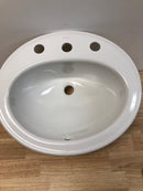 Kohler K-2196-8-0 Pennington 20-1/4 in. Oval Drop-In Vitreous China Bathroom Sink with Overflow Drain in White