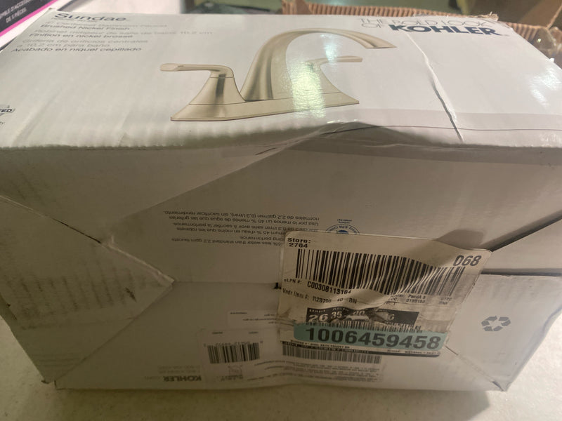 Kohler K-R28796-4D-BN Sundae 4 in. Centerset 2-Handles Bathroom Faucet in Vibrant Brushed Nickel