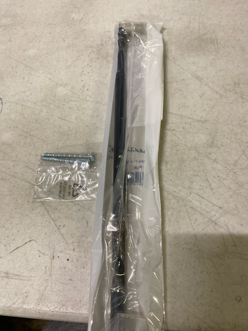 Alno A2804-12-MN/MB Alta Moda 12" Center to Center Modern Smooth Round Cabinet Handle / Drawer Pull - Matte Nickel / Matte Black