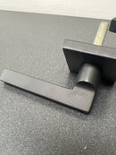 Baldwin Square Non-Turning Two-Sided Through-Door Dummy Door Lever Set with Square Rosette from the Reserve Collection