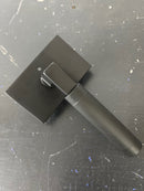 Emtek 5212US19.LSUS19.KNUS19.RH Knurled L-Square Right Handed Privacy Door Lever Set with Modern Rectangular Rose from the SELECT Brass Collection - Flat Black