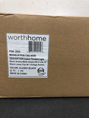 Worth home products PKN-7363-8090 Instant Pendant 1-Light Matte Black Recessed Light Conversion Kit with Dome Shade