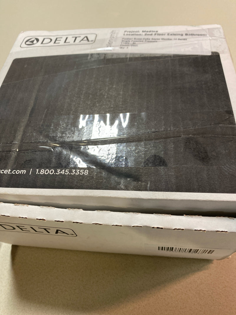 Delta Saylor 14 Series 5-Setting Shower Faucet Set, Matte Black Shower Head and Handle Set, Valve Trim Kit, Matte Black T14235-BL (Valve Not Included)