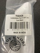 Top Knobs TK304CB Cobblestone 3-3/4 Inch Center to Center Bar Cabinet Pull - Coal Black